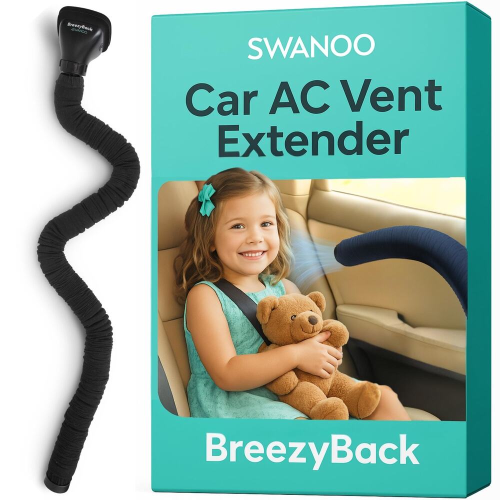 SWANOO BreezyBack Car AC Vent Extender Rear Seat Air Duct Hose Cooling Kids